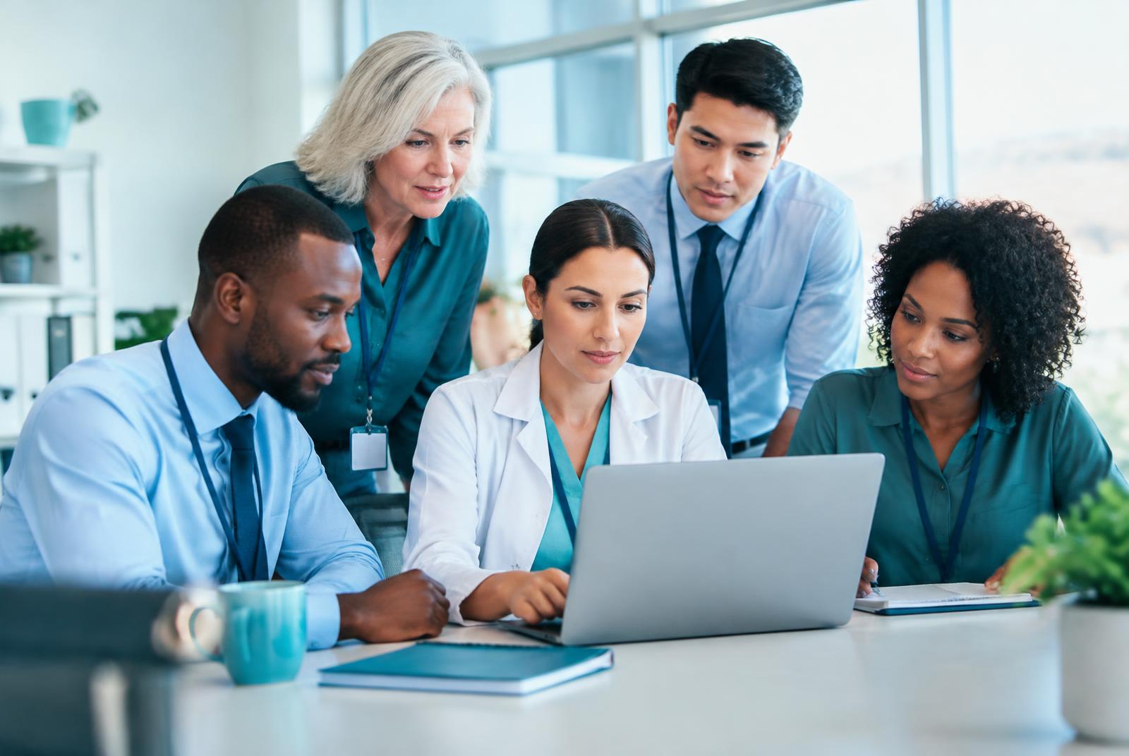 Representative image of an administrative team collaborating